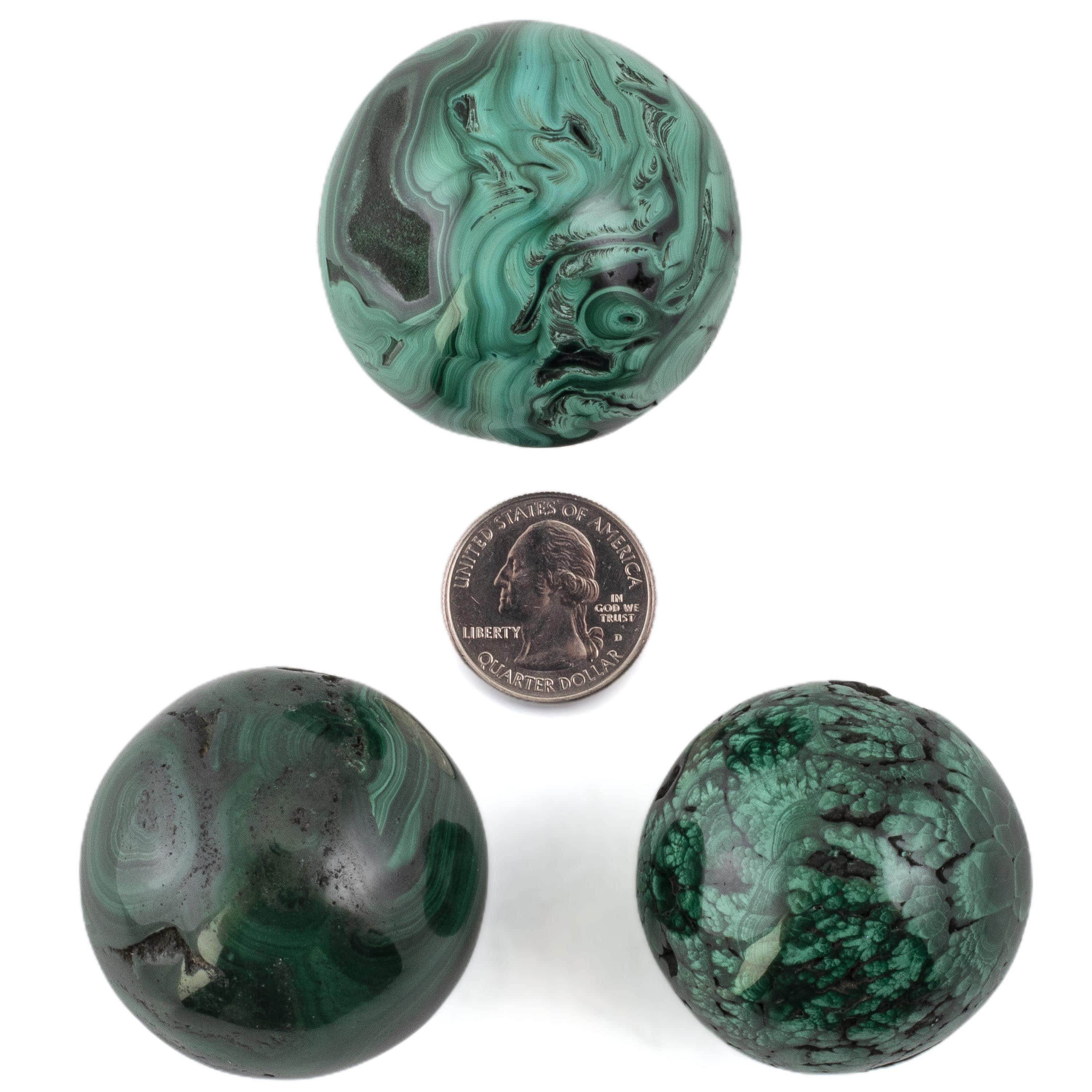 Kalifano Malachite Natural Malachite Sphere Carving From Congo - 1.5" / 125g MAS300