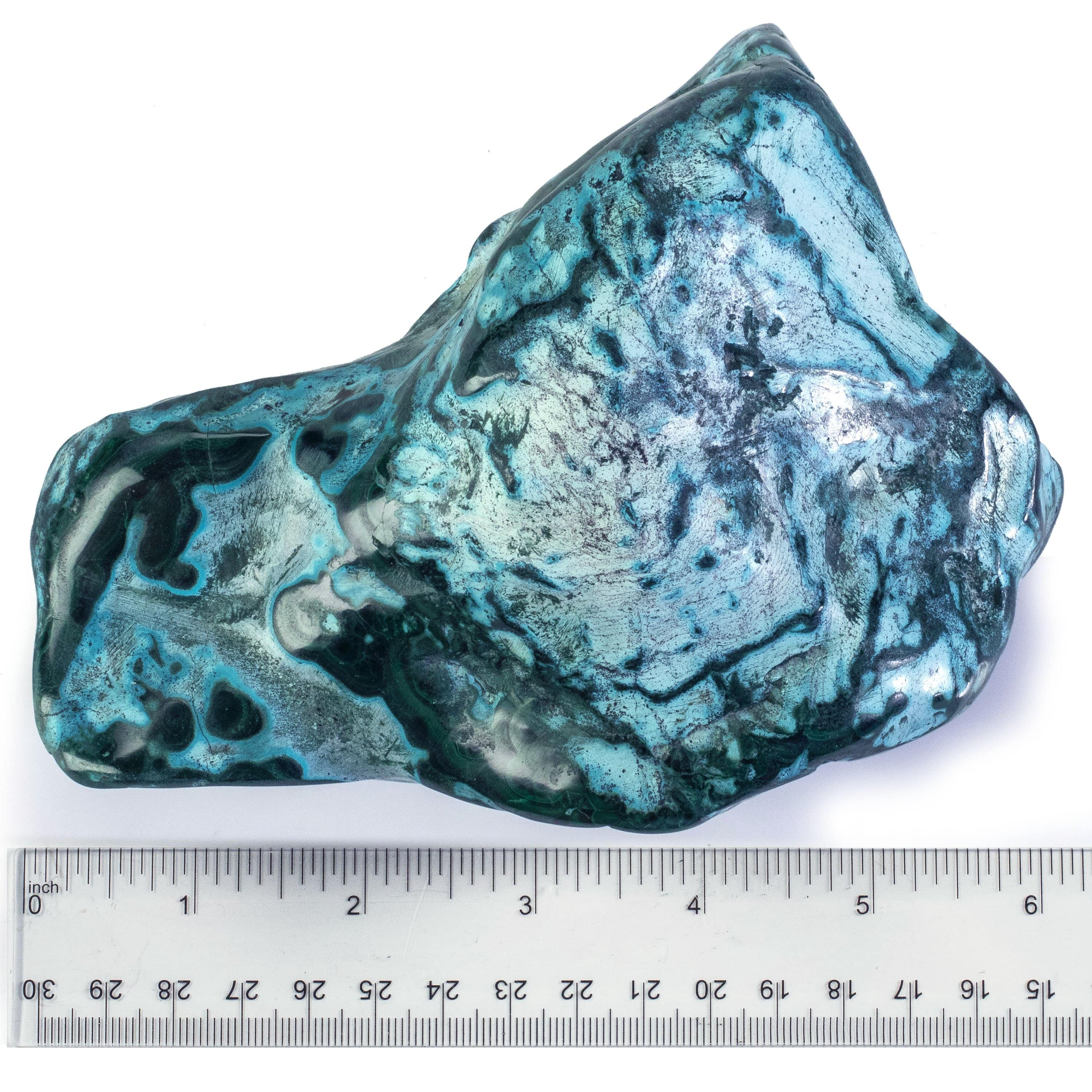 Kalifano Malachite Rare Natural Green Malachite with Blue Chrysocolla Freeform Specimen from Congo - 1.2 kg / 2.5 lbs MAC950.003