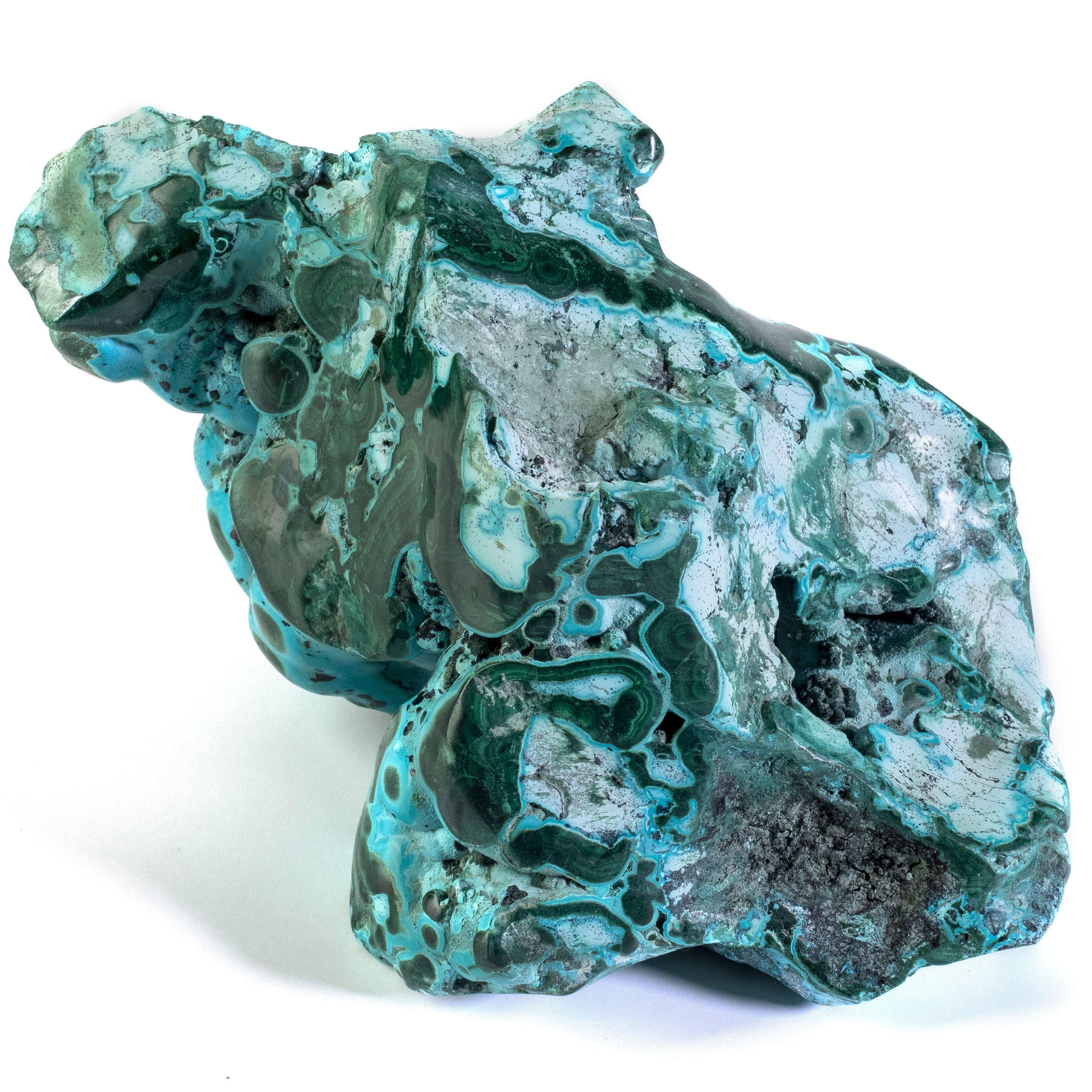 Kalifano Malachite Rare Natural Green Malachite with Blue Chrysocolla Freeform Specimen from Congo - 1.9 kg / 4.1 lbs MAC1700.002