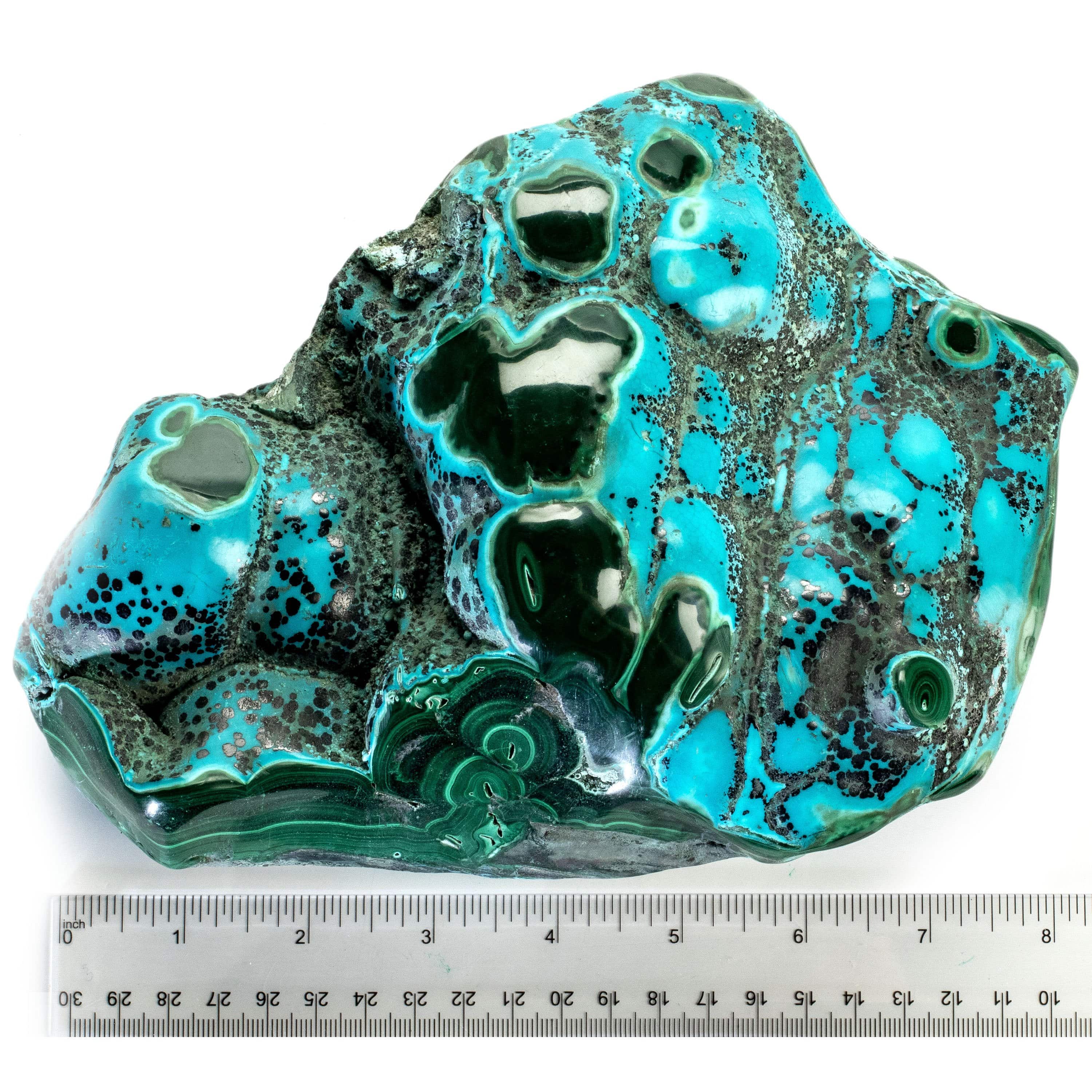 Kalifano Malachite Rare Natural Green Malachite with Blue Chrysocolla Freeform Specimen from Congo - 3.2 kg / 7 lbs MAC2500.001
