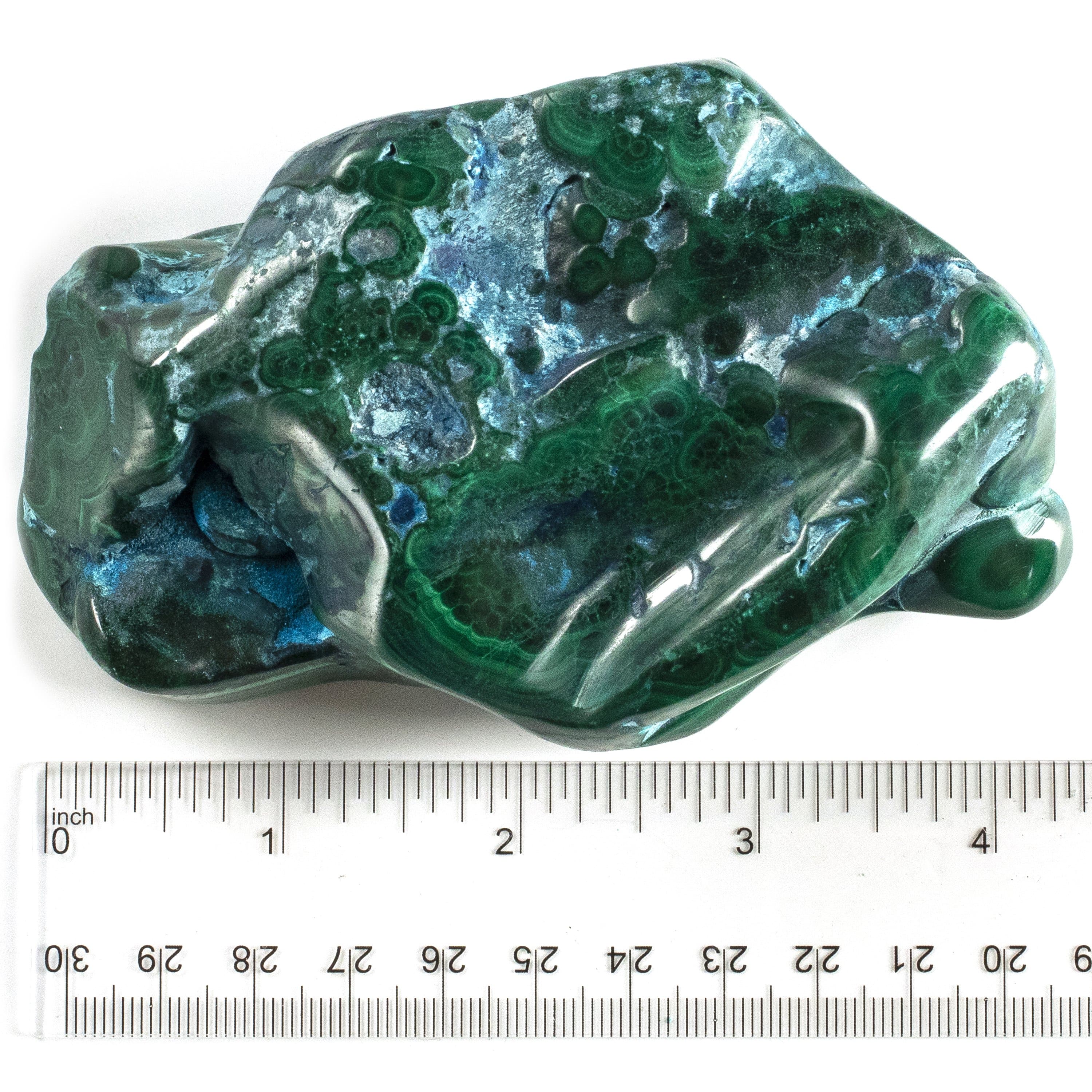 Kalifano Malachite Rare Natural Green Malachite with Blue Chrysocolla Freeform Specimen from Congo - 499 g / 1.1 lbs MAC500.003