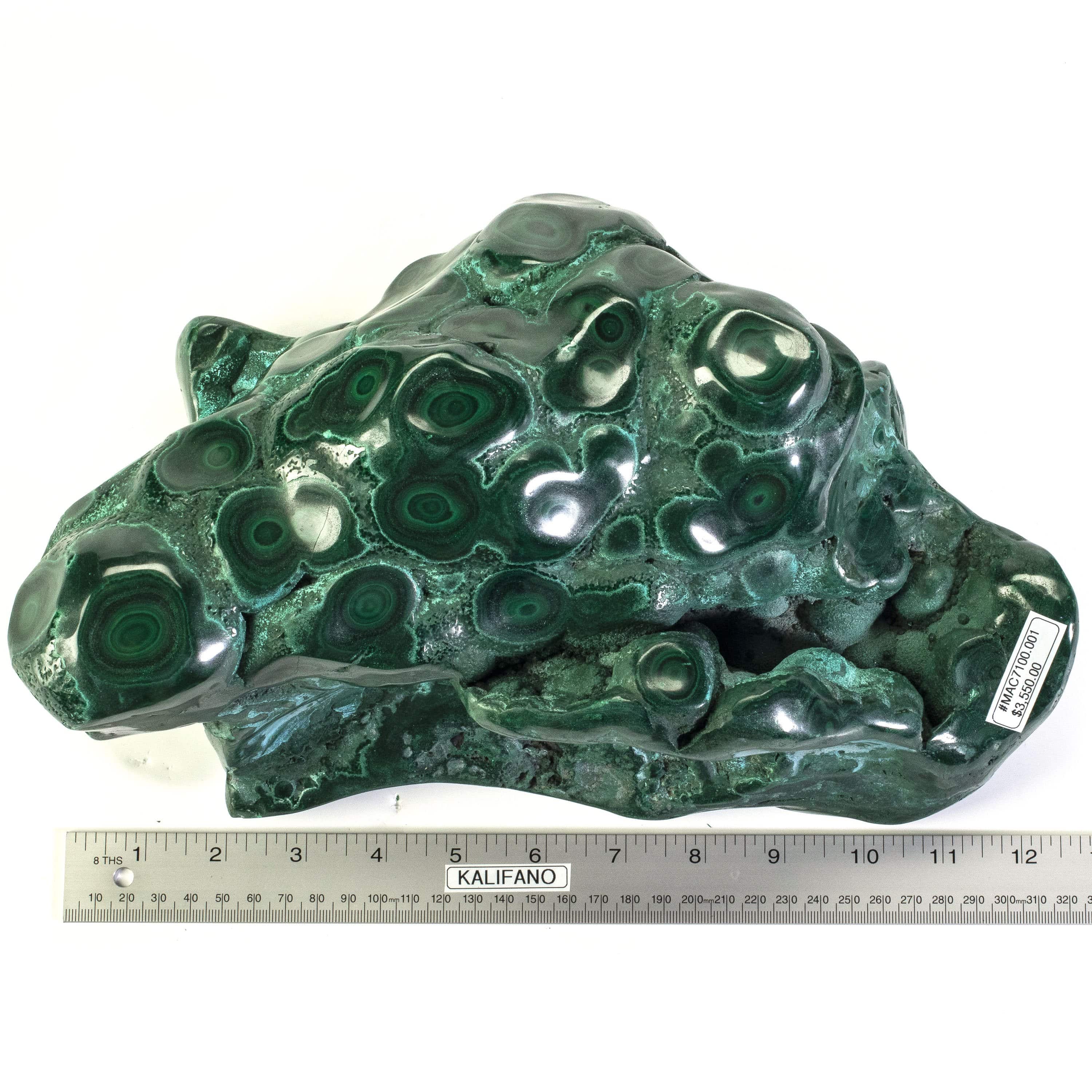 Kalifano Malachite Rare Natural Green Malachite with Blue Chrysocolla Freeform Specimen from Congo - 7.9 kg / 17.4 lbs MAC7100.001
