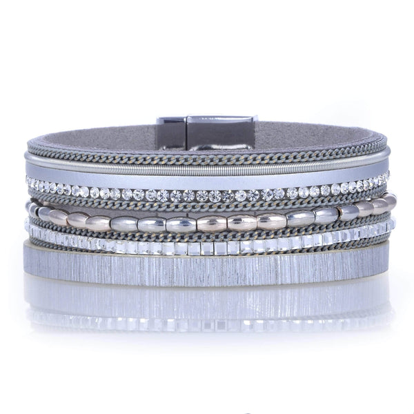 Buy Sterling Silver Wrap Bracelet, Beaded Wrap Bracelet SET of 7, INSTANT  STACK, Leather Wrap Bracelet and Chain Link Bracelet Stacking Set Online in  India - Etsy