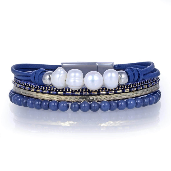 Unisex Blue Bracelet - Silver Pyramid with Zircon Diamond – GT collection