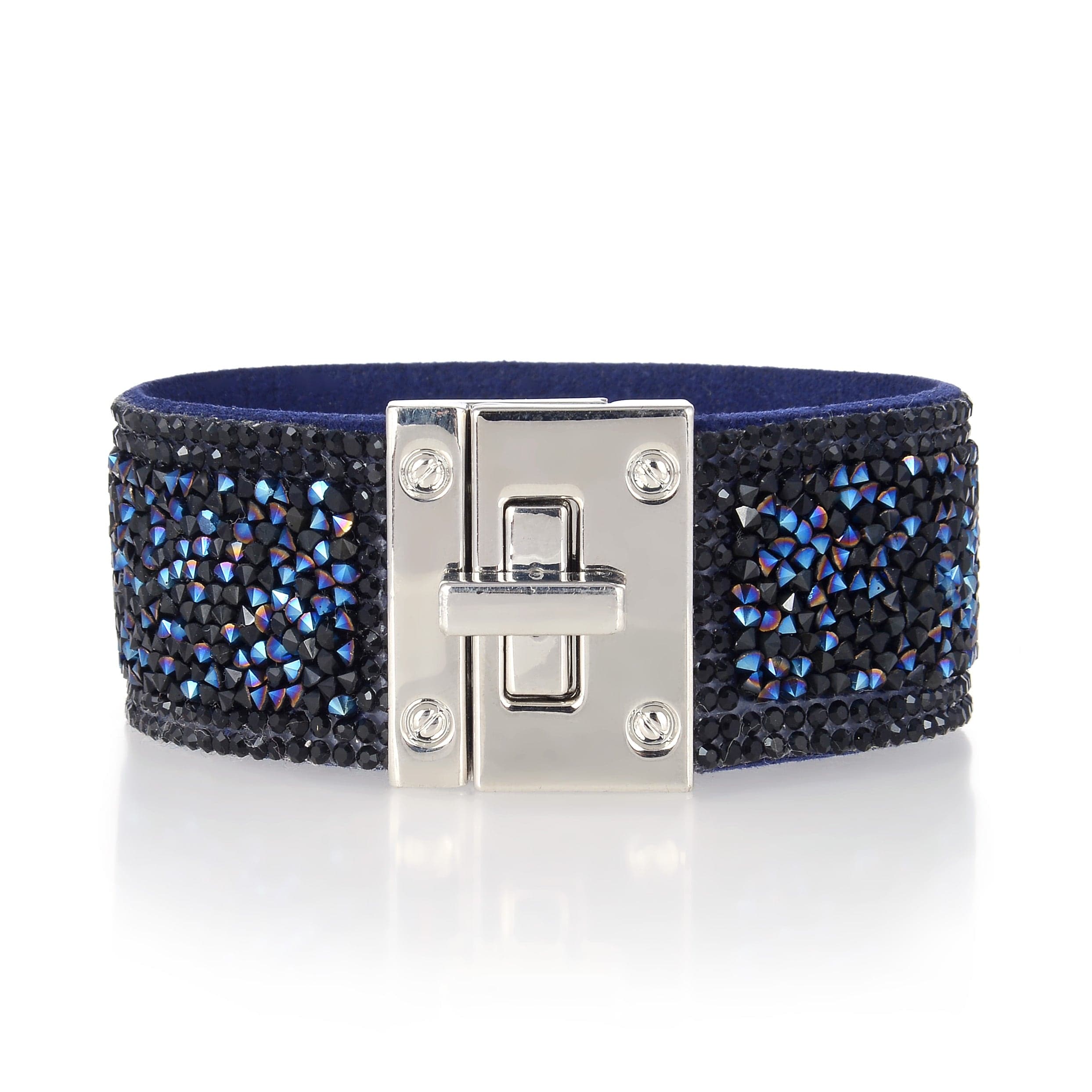 Leather swarovski deals crystal bracelet