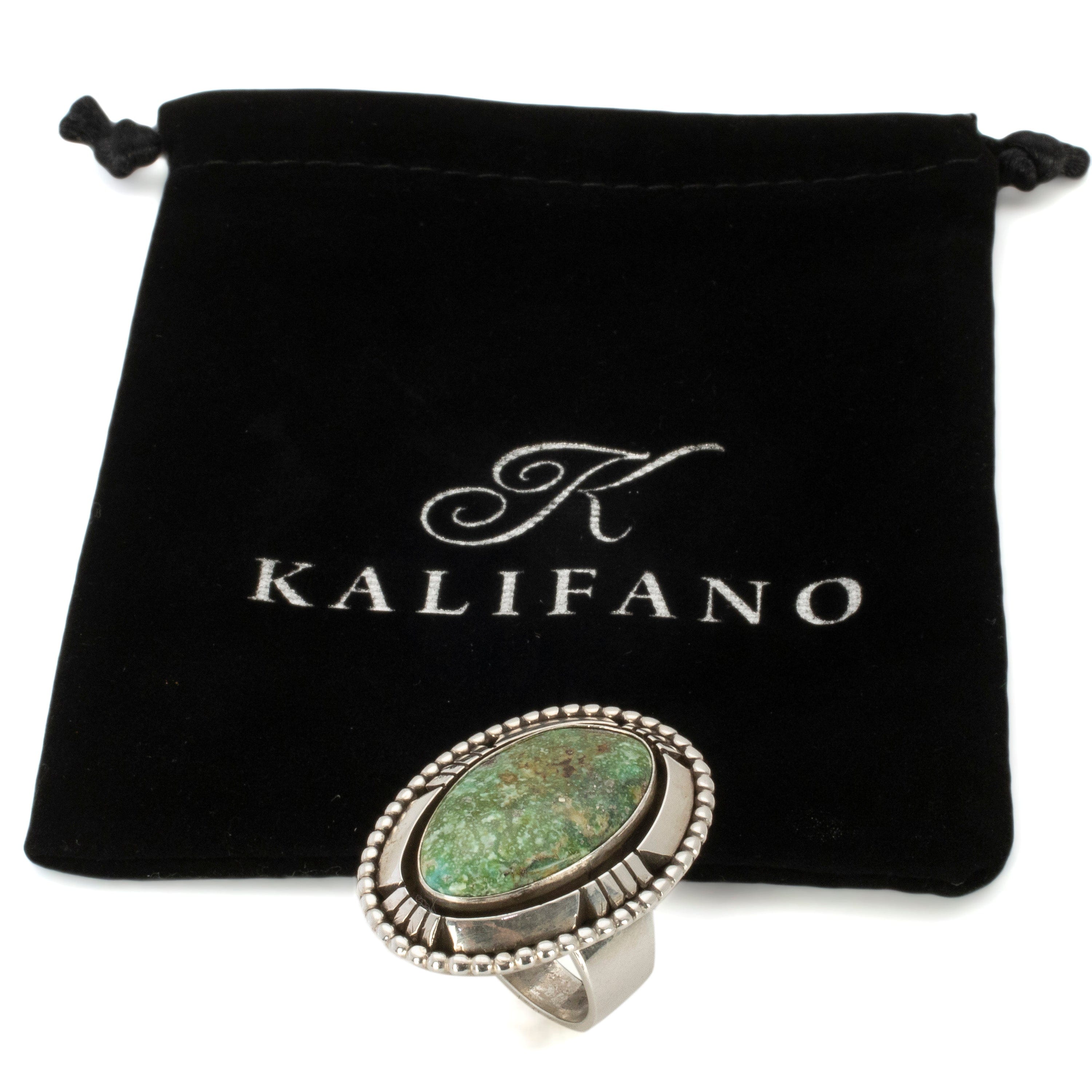 Kalifano Native American Jewelry 10 Eddie Secatero Navajo Sonoran Gold Turquoise USA Native American Made 925 Sterling Silver Ring NAR1200.051.10