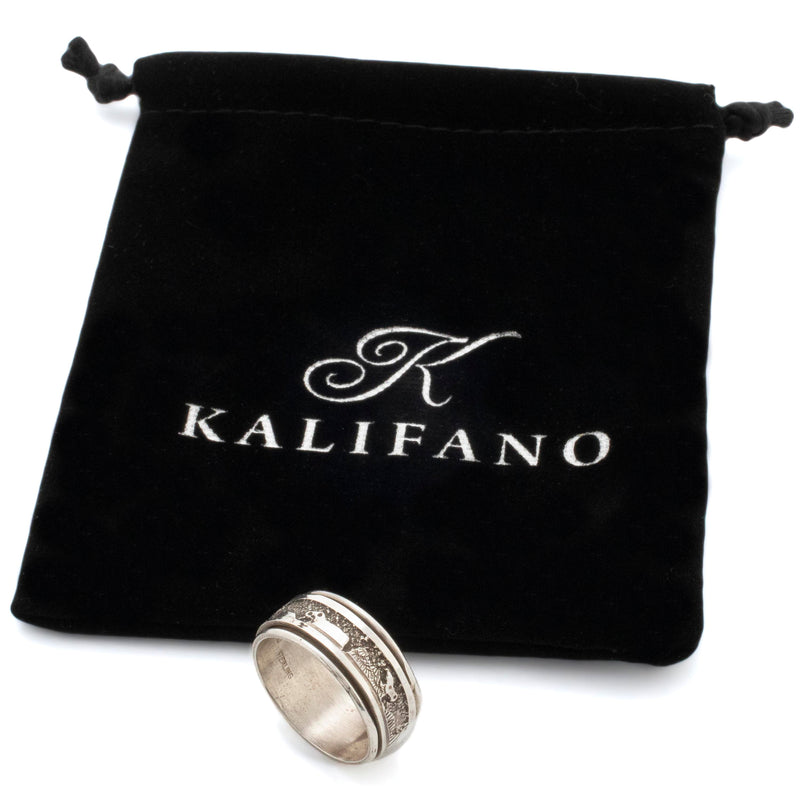Kalifano Native American Jewelry 10 Elaine Becenti Navajo Freeform USA Native American Made 925 Sterling Silver Ring NAR200.030.10