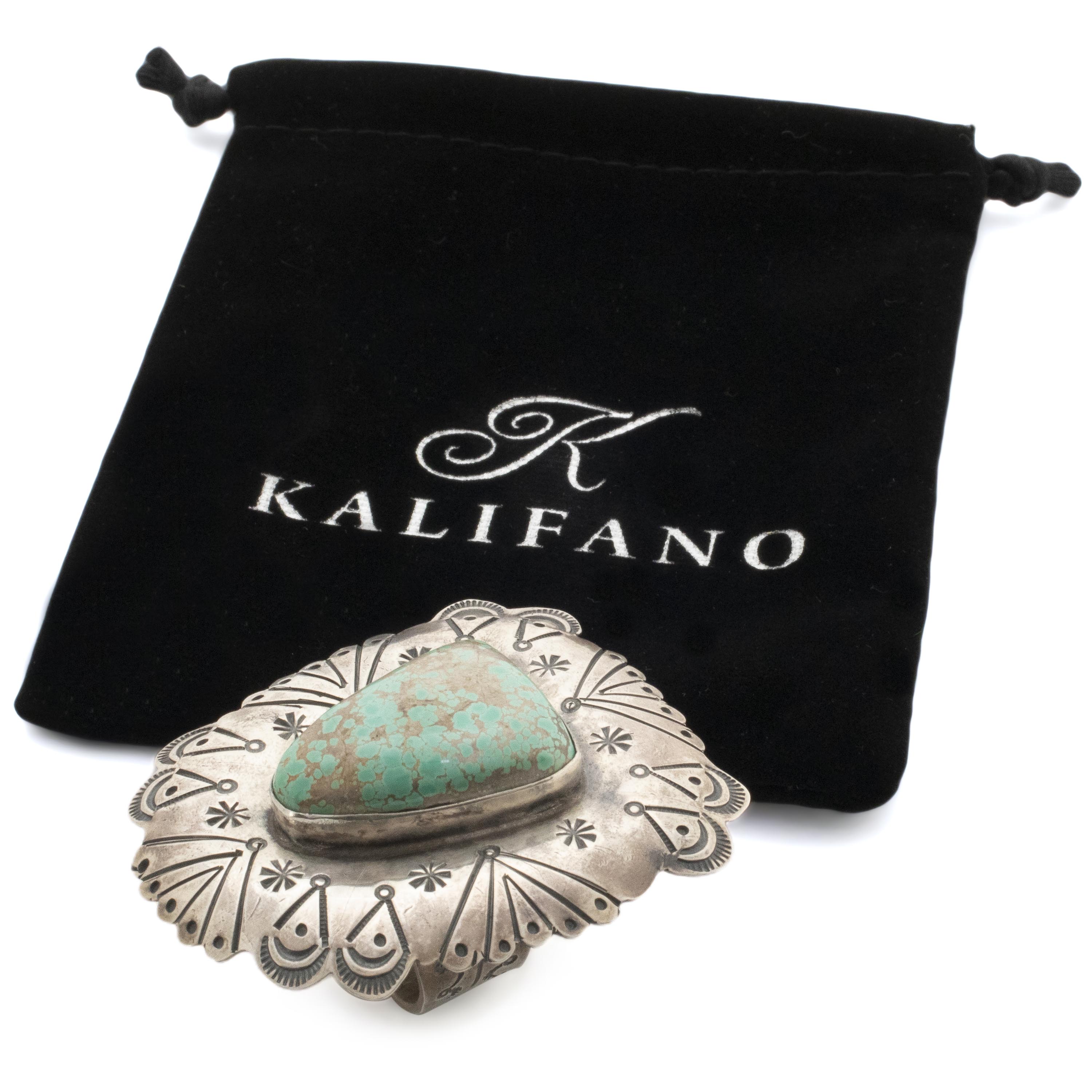 Kalifano Native American Jewelry 11 Marvin McReeves Navajo Carico Lake Turquoise USA Native American Made 925 Sterling Silver Ring NAR2400.013.11