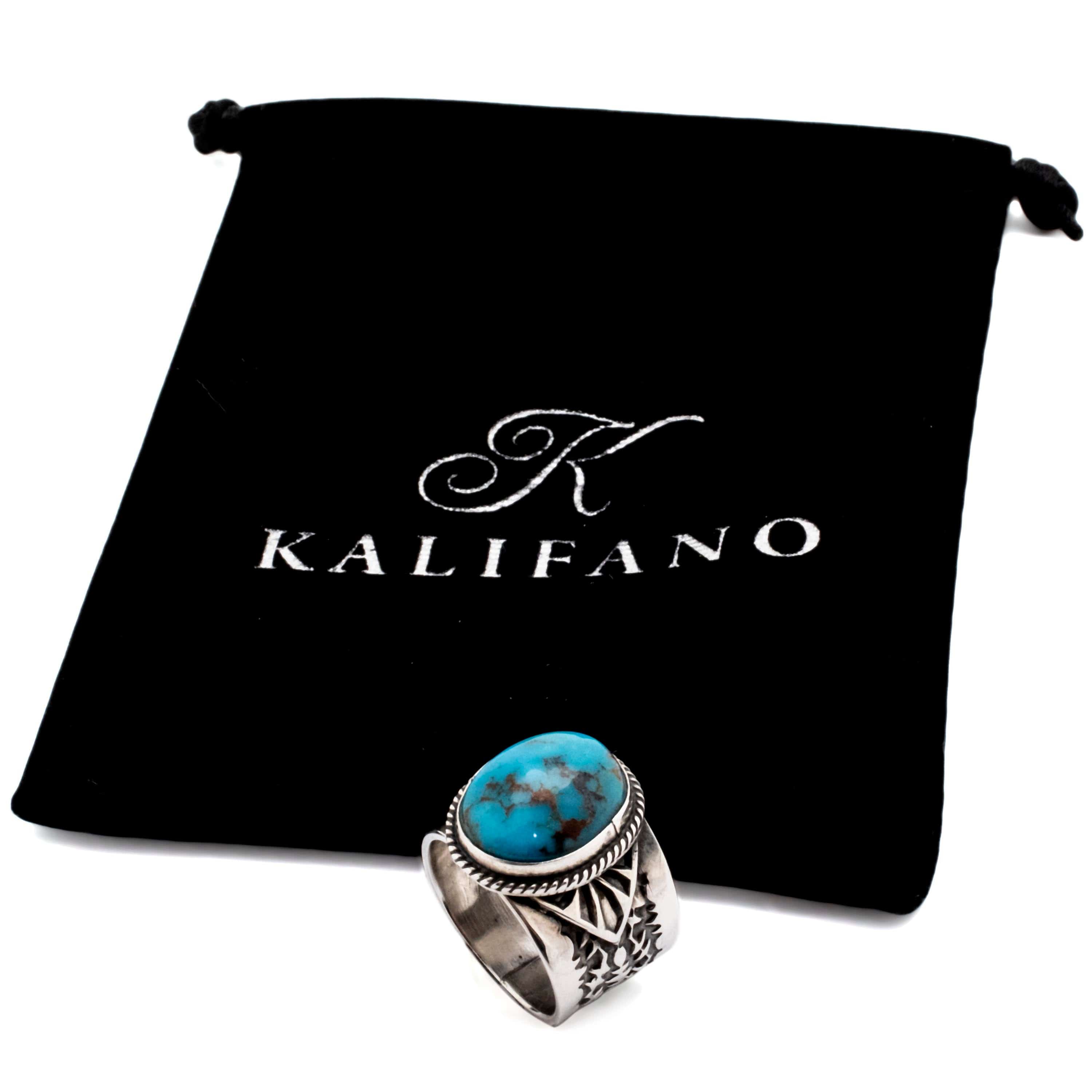 Kalifano Native American Jewelry 11 Sunshine Reeves Eygptian Turquoise USA Native American Made 925 Sterling Silver Ring NAR1400.013.11