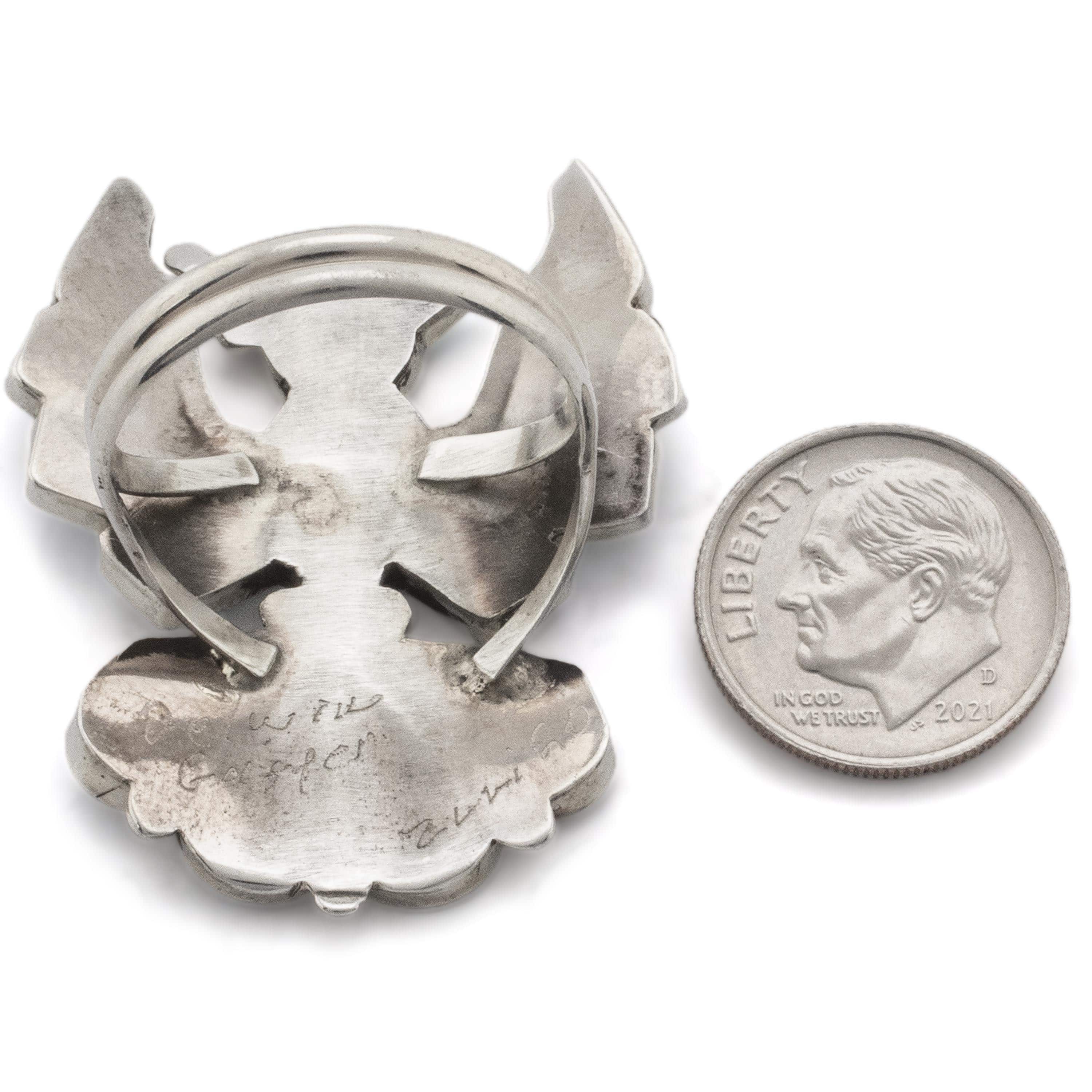 Delwin Gasper Zuni Thunderbird USA Native American Made 925 Sterling Silver  Ring