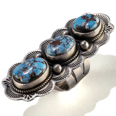 Kalifano Native American Jewelry 6.5 Randall Enditto Navajo Golden Hills Turquoise USA Native American Made 925 Sterling Silver Ring NAR2400.012.65