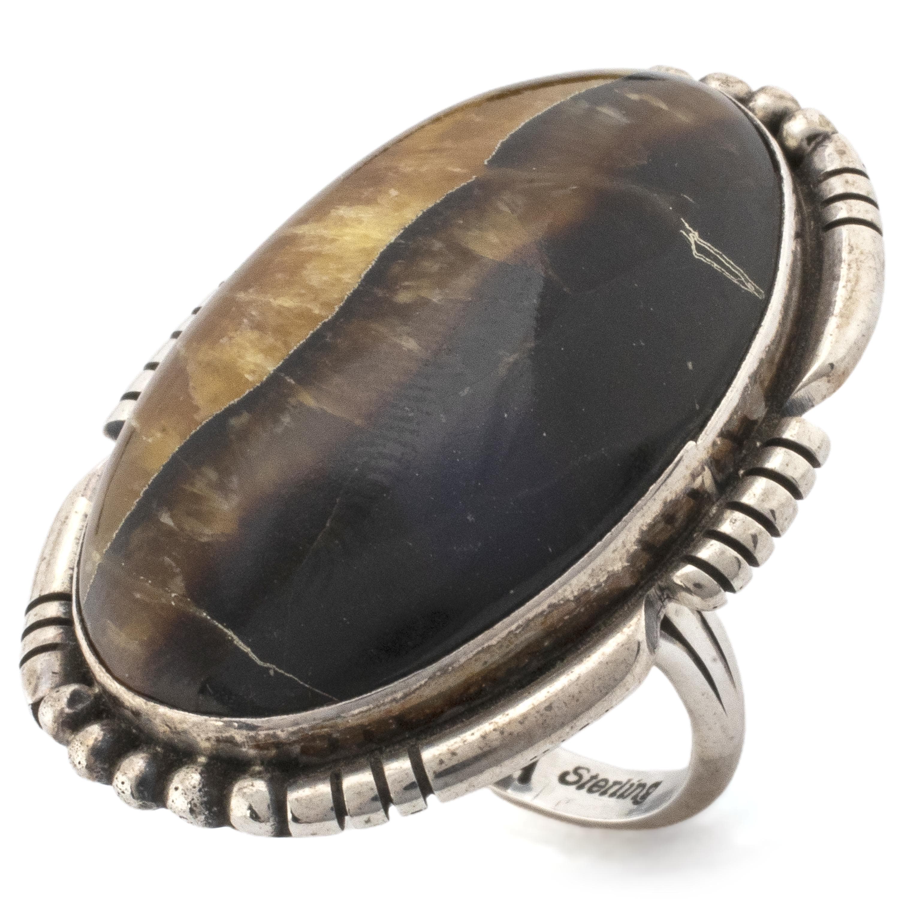 Kalifano Native American Jewelry 6.5 Septarian USA Native American Made 925 Sterling Silver Ring NAR800.025.65