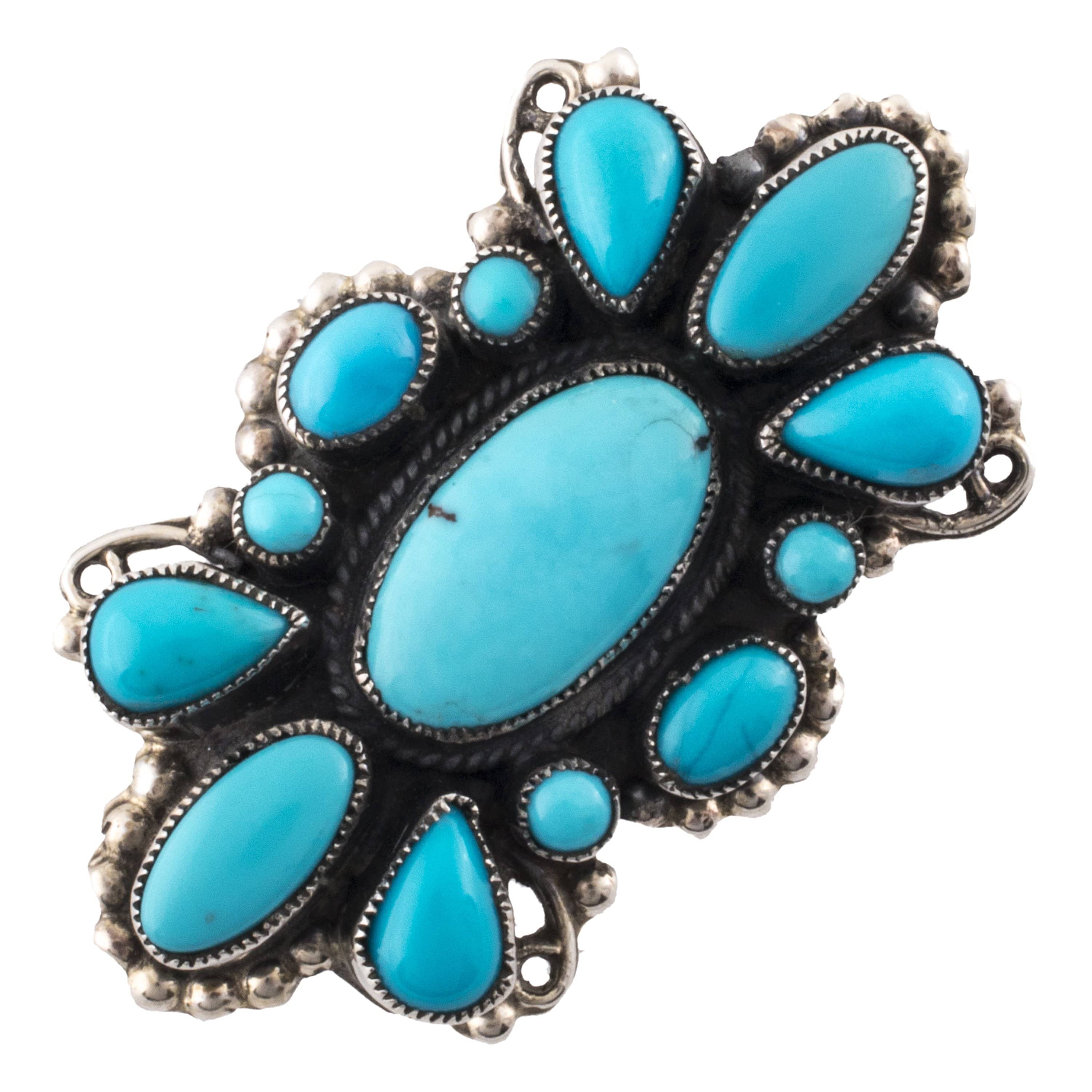 Kalifano Native American Jewelry 6 Leo Feeney Sleeping Beauty Turquoise USA Native American Made 925 Sterling Silver Ring NAR1500.014.6