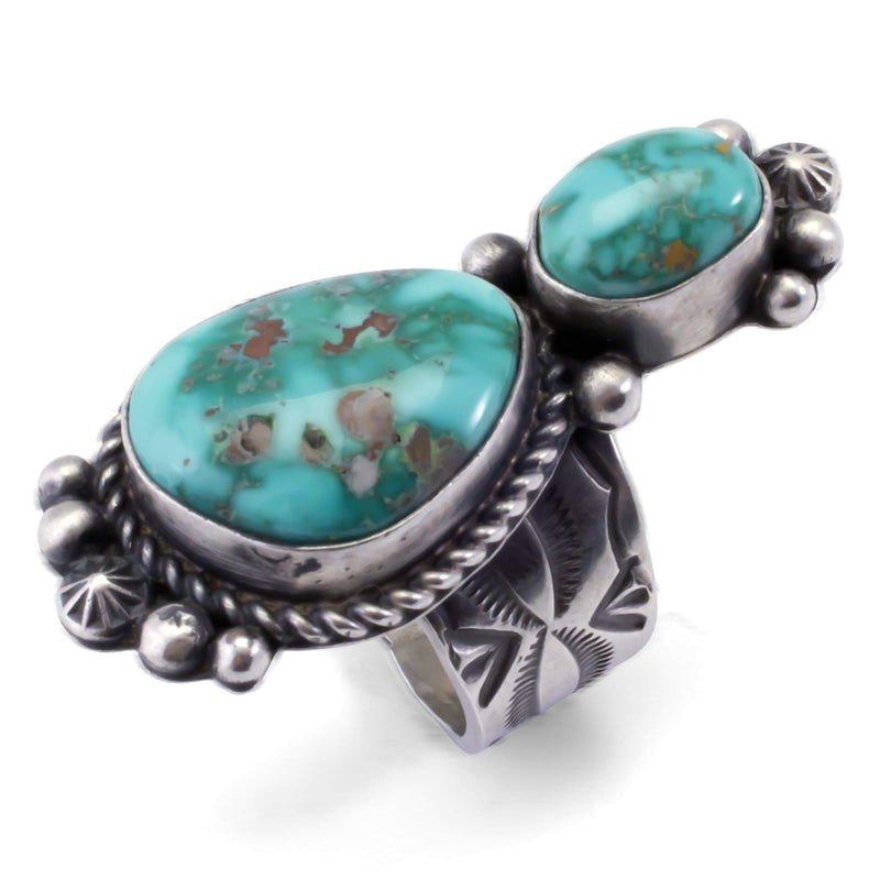 Kalifano Native American Jewelry 6 Royston Turquoise Native American Made 925 Sterling Silver Ring NAR1200.004.6