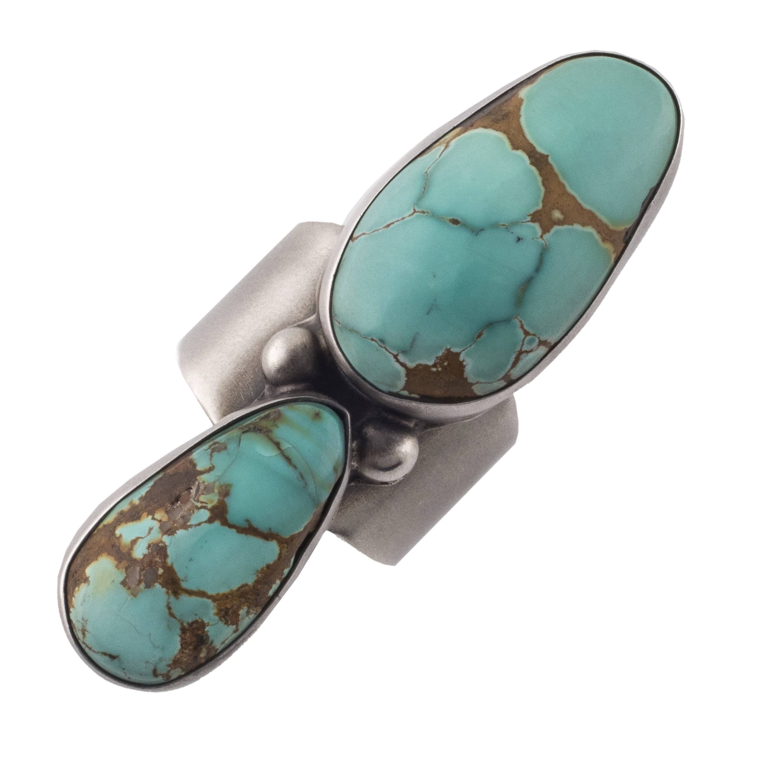 Kalifano Native American Jewelry 6 Royston Turquoise USA Native American Made 925 Sterling Silver Ring NAR900.012.6