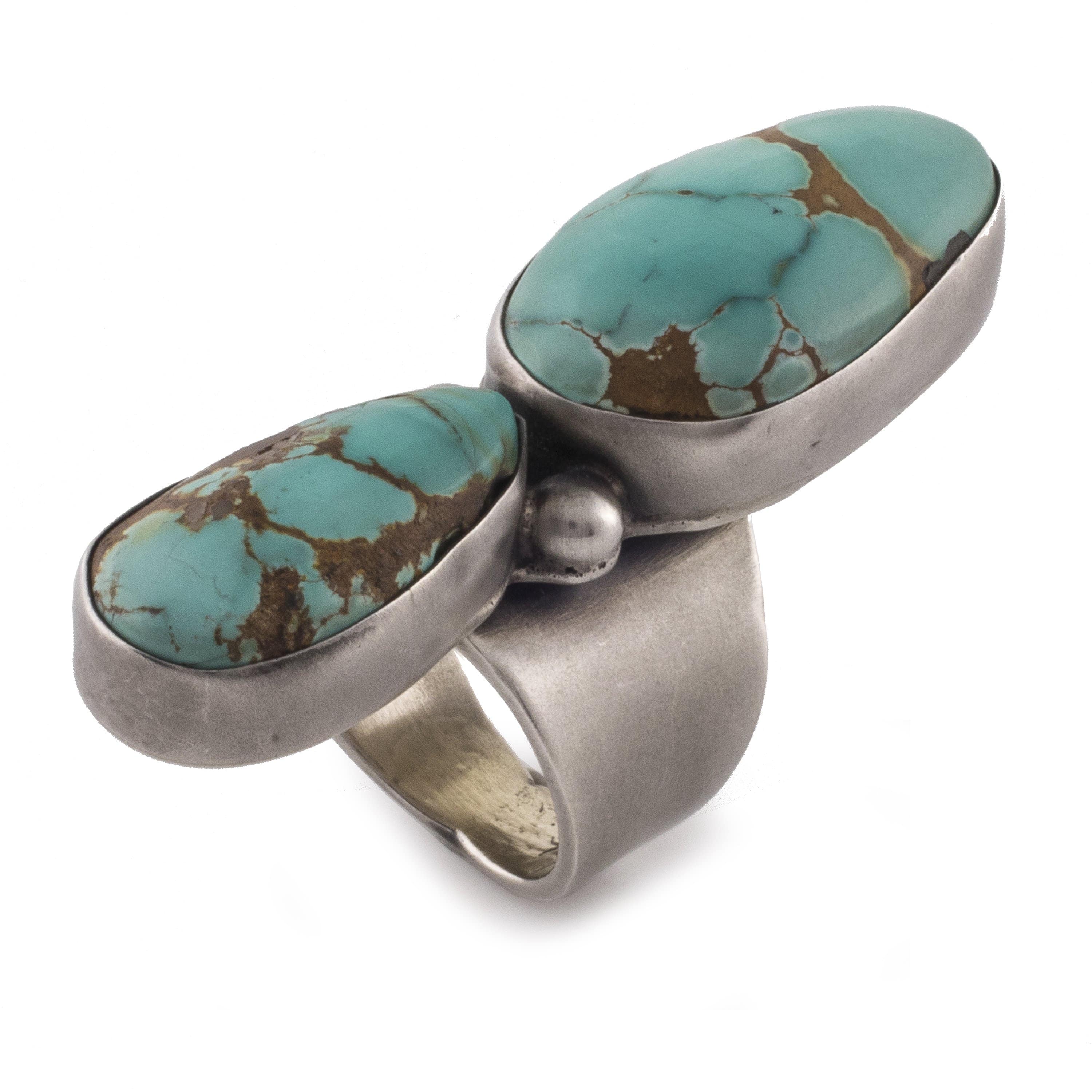 Kalifano Native American Jewelry 6 Royston Turquoise USA Native American Made 925 Sterling Silver Ring NAR900.012.6