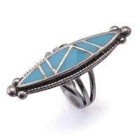 Sleeping Beauty Turquoise USA Native American Made 925 Sterling Silver Ring Main Image