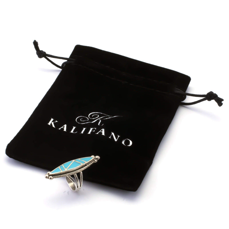 Kalifano Native American Jewelry 6 Sleeping Beauty Turquoise USA Native American Made 925 Sterling Silver Ring NAR200.003.6