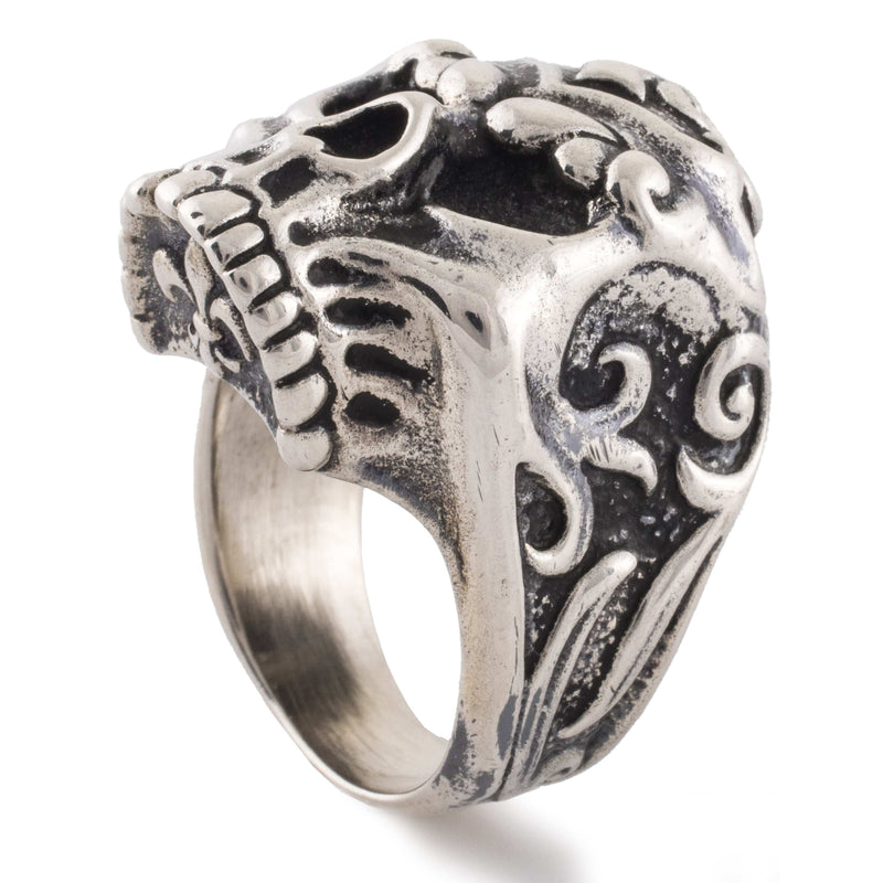 Kalifano Native American Jewelry 6 Valdor Skull USA Native American Made 925 Sterling Silver Ring NAR900.015.6