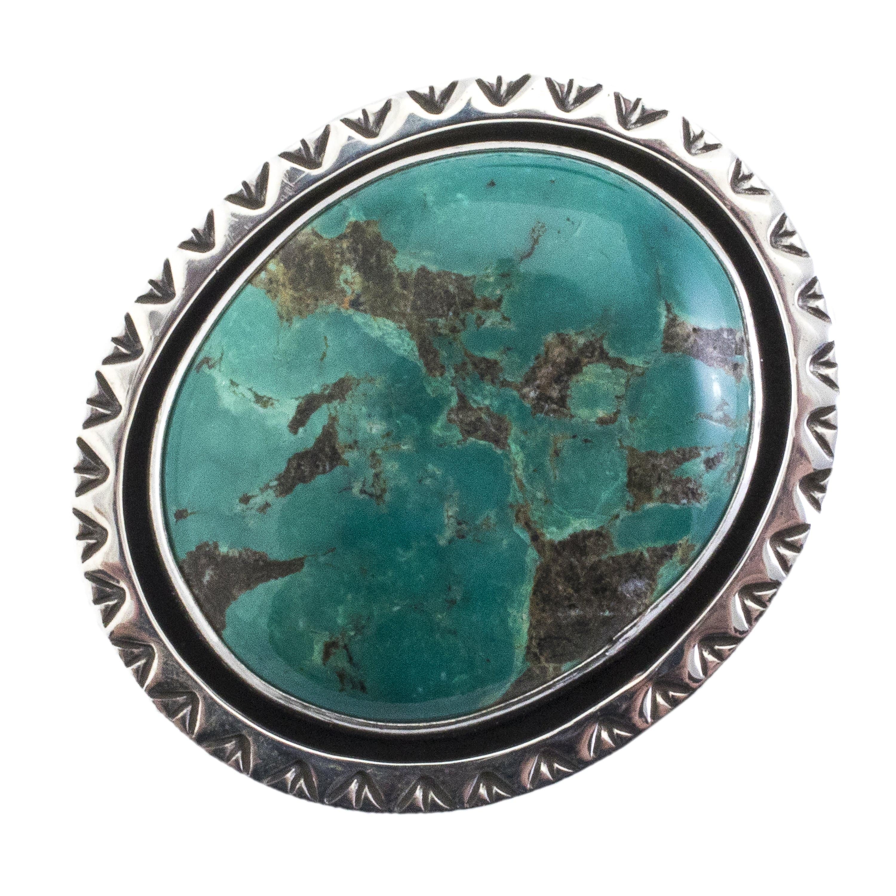 Kalifano Native American Jewelry 7.5 Fox Turquoise USA Native American Made 925 Sterling Silver Ring NAR800.011.75