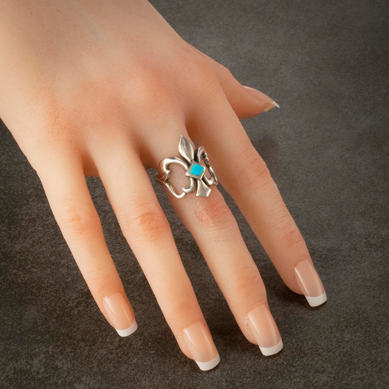 Kalifano Native American Jewelry 7 Kingman Turquoise USA Native American Made 925 Sterling Silver Ring NAR400.104.7