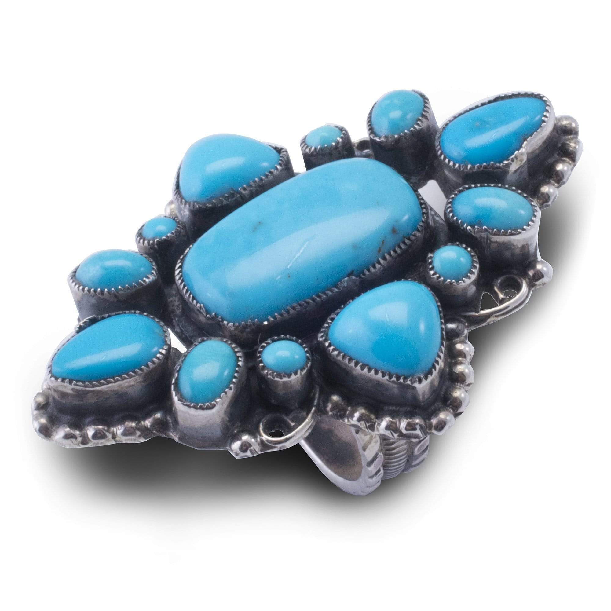 Kalifano Native American Jewelry 7 Leo Feeney Sleeping Beauty Turquoise USA Native American Made 925 Sterling Silver Ring NAR1500.005.7