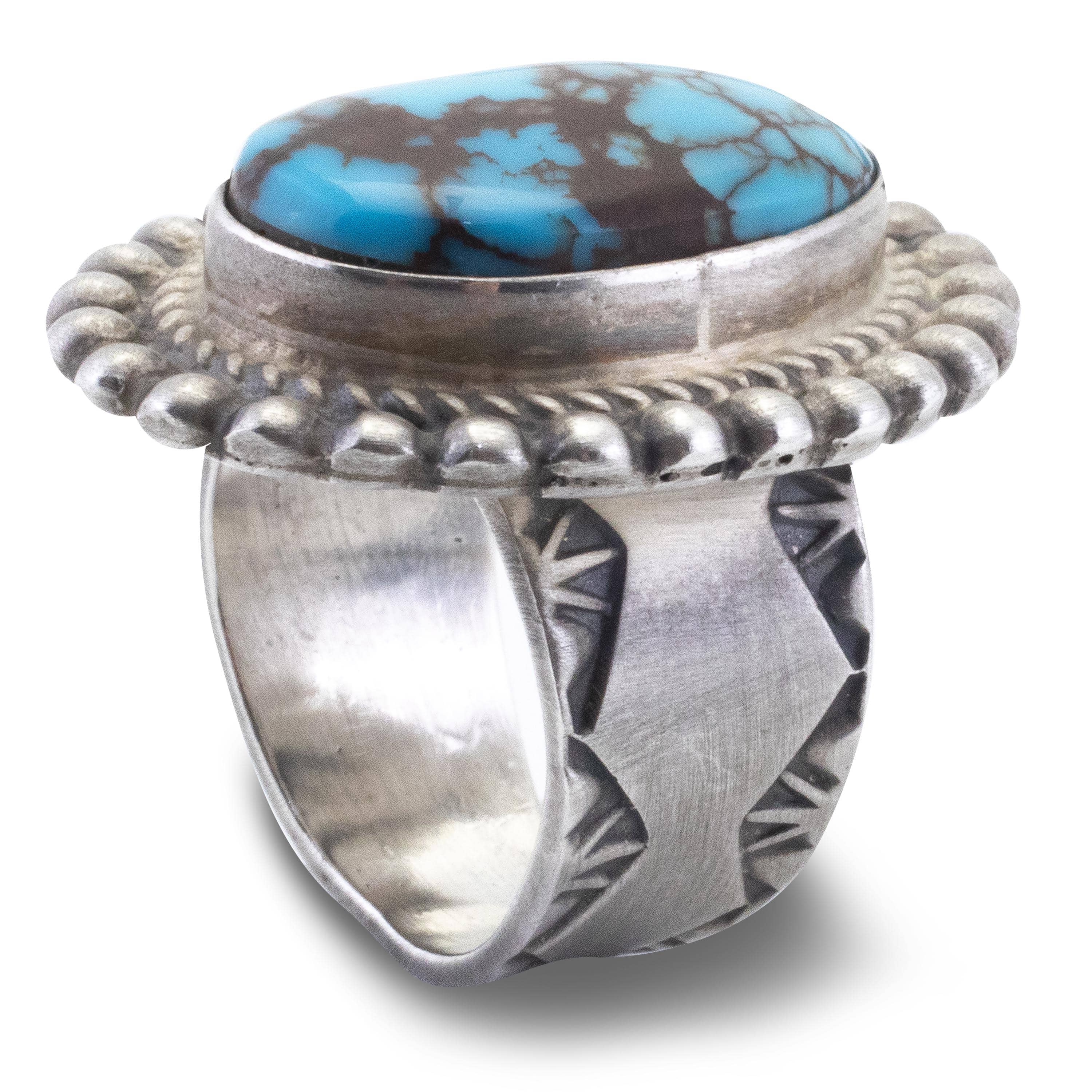 Ladies Turquoise Silver Native American good Ring Sterling 1600