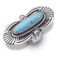 Campitos Turquoise USA Native American Made 925 Sterling Silver Ring Main Image