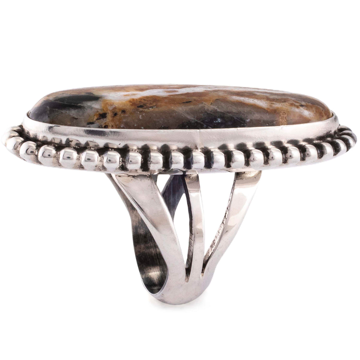 Kalifano Native American Jewelry 8 Eddie Secatero Navajo White Buffalo Turquoise USA Native American Made 925 Sterling Silver Ring NAR900.026.8