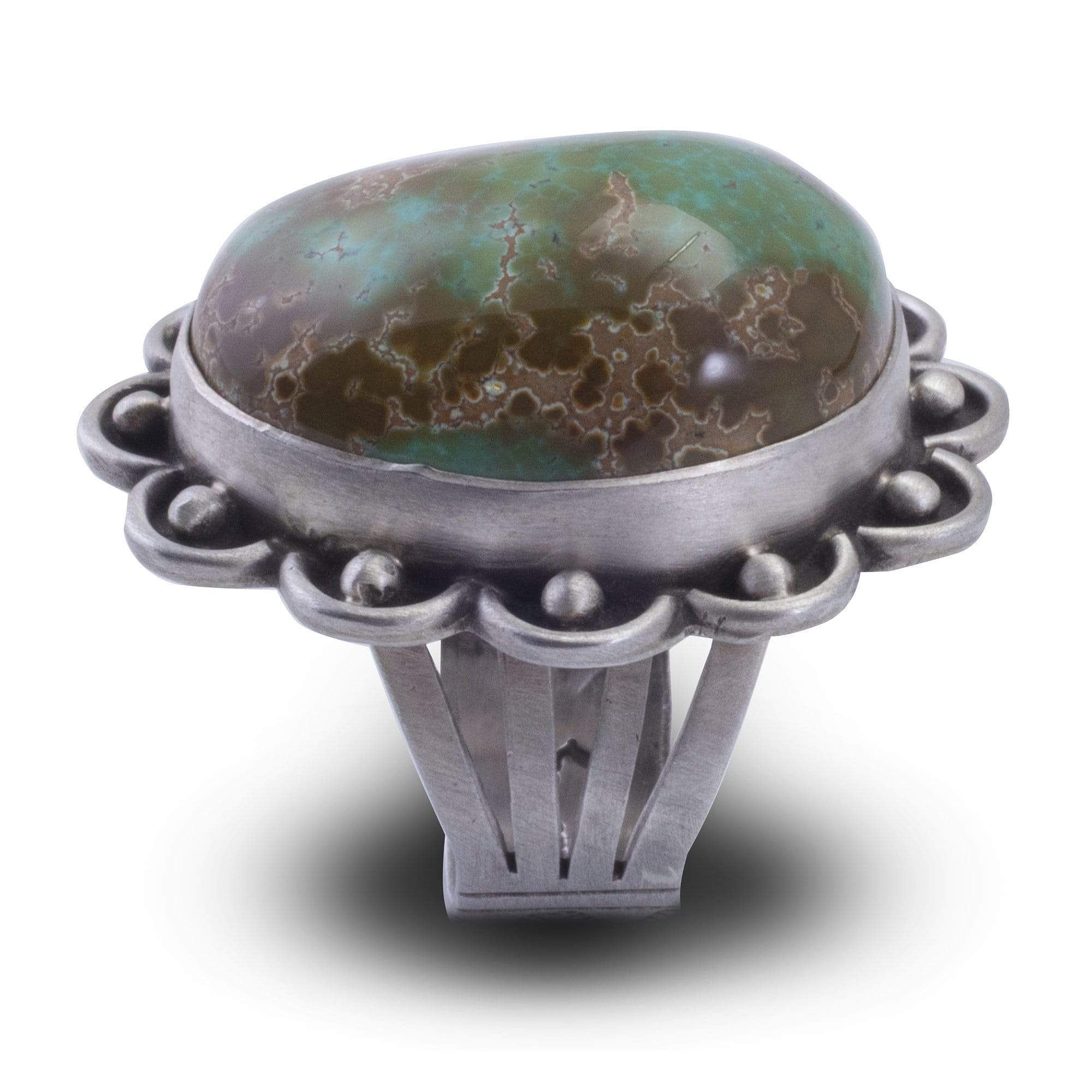 Kalifano Native American Jewelry 8 Royston Turquoise USA Native American Made 925 Sterling Silver Ring NAR1200.006.8