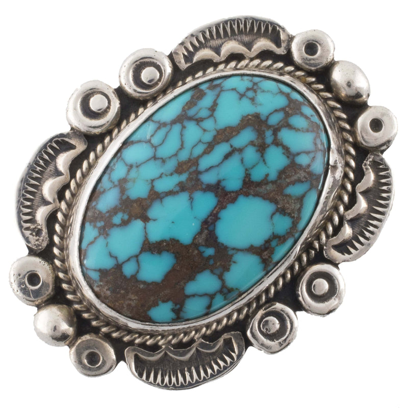 Kalifano Native American Jewelry 9 Carico Lake Turquoise USA Native American Made 925 Sterling Silver Adjustable Ring NAR1200.020.9