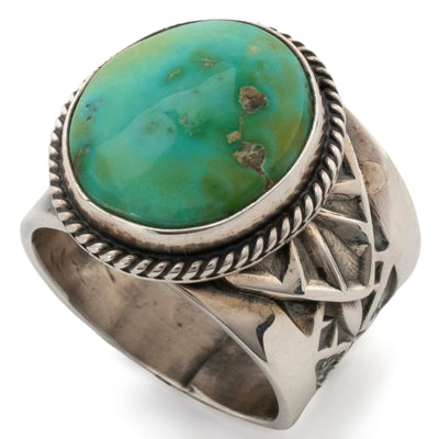 Kalifano Native American Jewelry 9 Daniel Reeves Navajo Sonoran Gold Turquoise  USA Native American Made 925 Sterling Silver Ring NAR1400.024.9