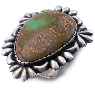 Kalifano Native American Jewelry 9 Danny Clark Navajo Royston Turquoise USA Native American Made 925 Sterling Silver Ring NAR1800.016.9
