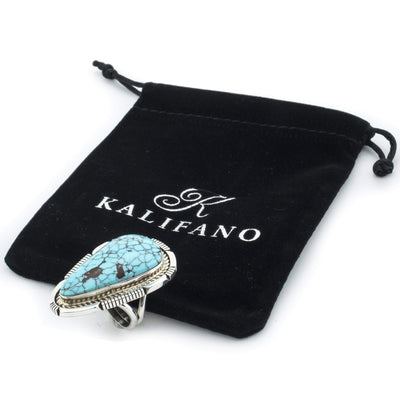 Kalifano Native American Jewelry 9 Eddie Secatero Egyptian Turquoise USA Native American Made 925 Sterling Silver Ring NAR800.010.9