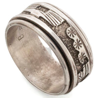 Elaine Becenti Navajo Freeform USA Native American Made 925 Sterling Silver Ring Main Image