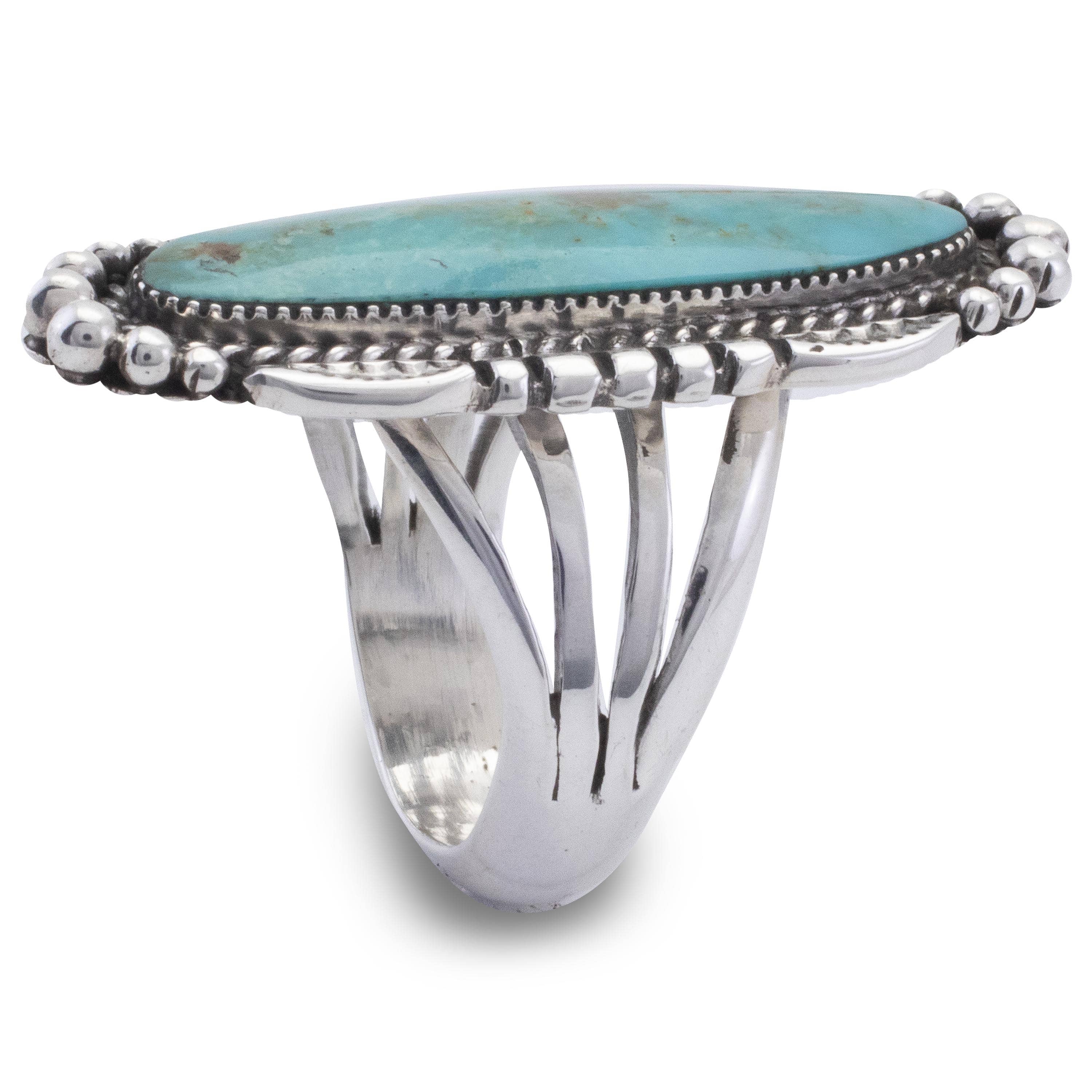 Kalifano Native American Jewelry 9 Kingman Turquoise USA Native American Made 925 Sterling Silver Ring NAR900.029.9