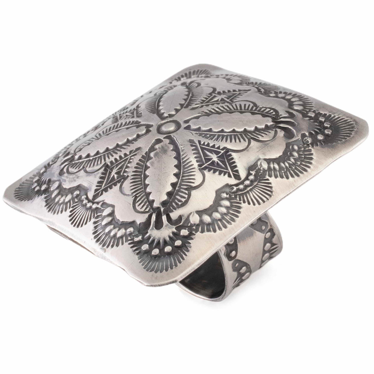 Kalifano Native American Jewelry ADJUSTABLE Vincent Platero Navajo Adjustable USA Native American Made 925 Sterling Silver Ring NAR700.023.ADJ