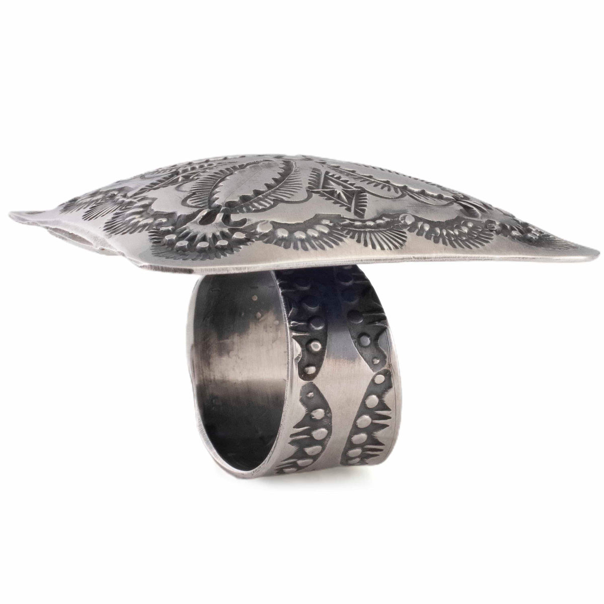Kalifano Native American Jewelry ADJUSTABLE Vincent Platero Navajo Adjustable USA Native American Made 925 Sterling Silver Ring NAR700.023.ADJ