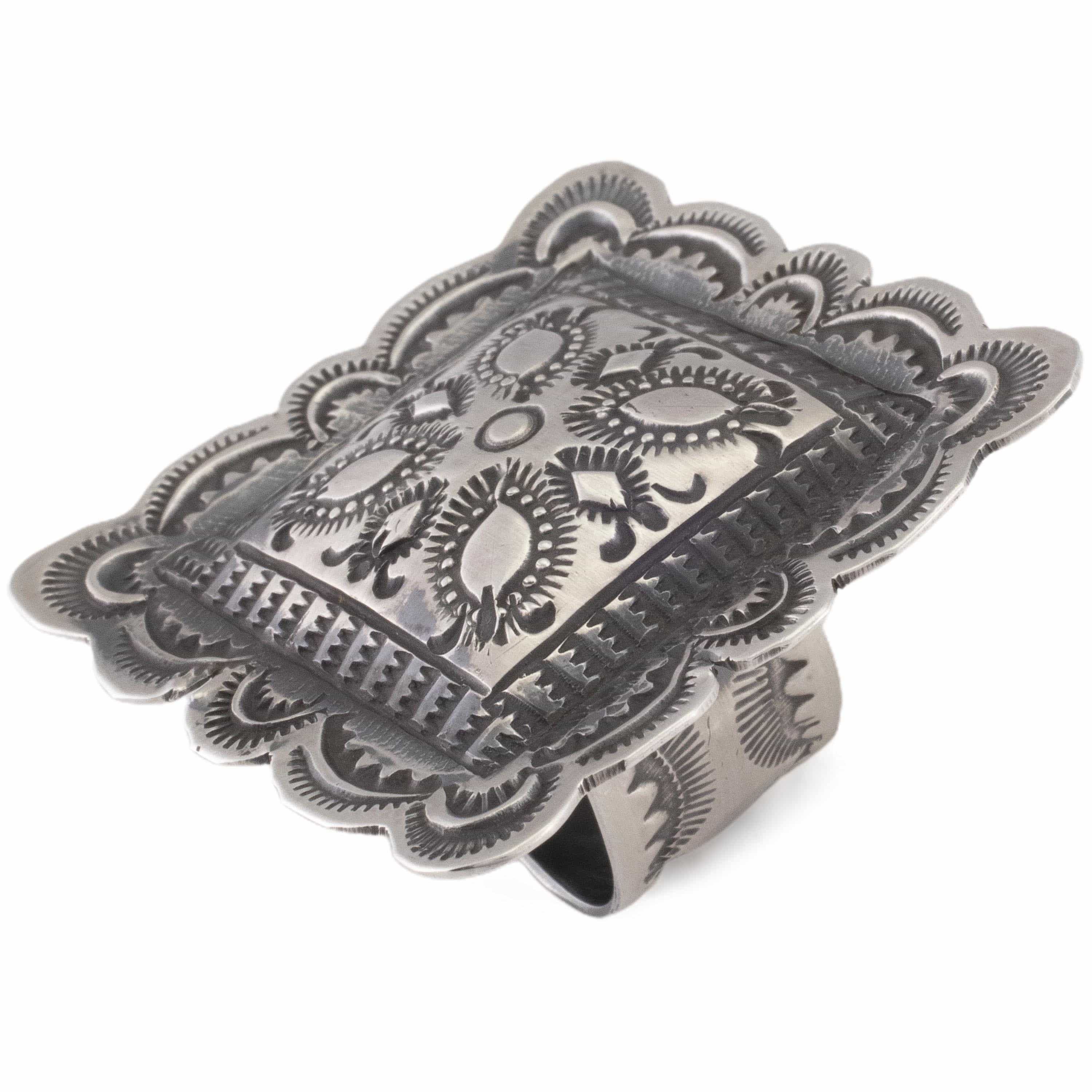 Kalifano Native American Jewelry ADJUSTABLE Vincent Platero Navajo Adjustable USA Native American Made 925 Sterling Silver Ring NAR700.025.ADJ