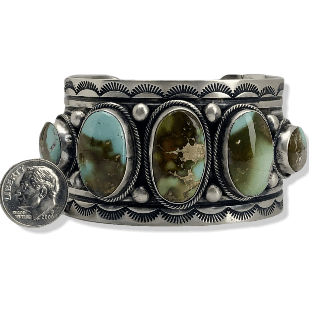 Kalifano Native American Jewelry B. Johnson Royston Turquoise Native American Made 925 Sterling Silver Cuff NAB6000.001