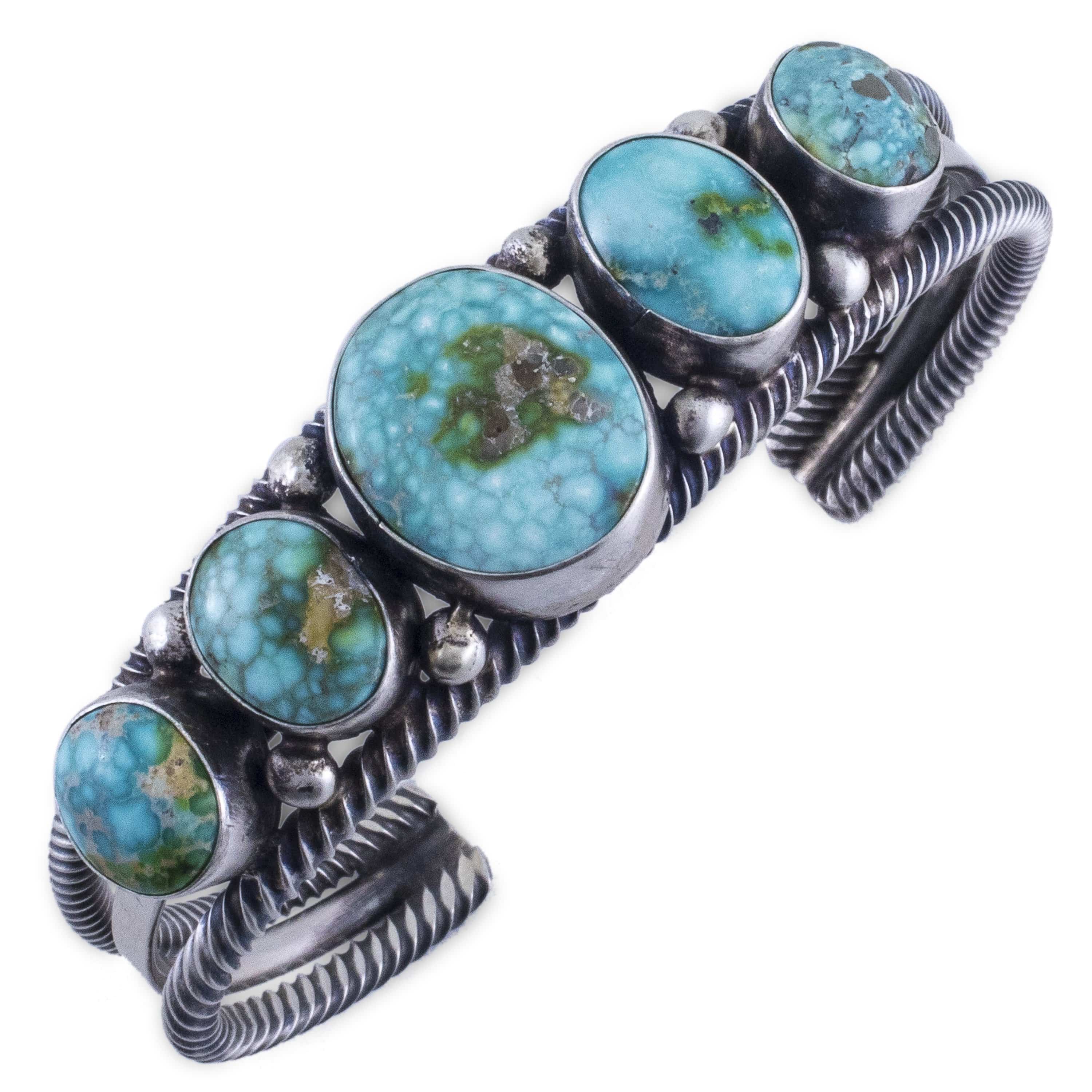 Kalifano Native American Jewelry B. Johnson Sonoran Gold Turquoise USA Native American Made 925 Sterling Silver Cuff NAB2400.003