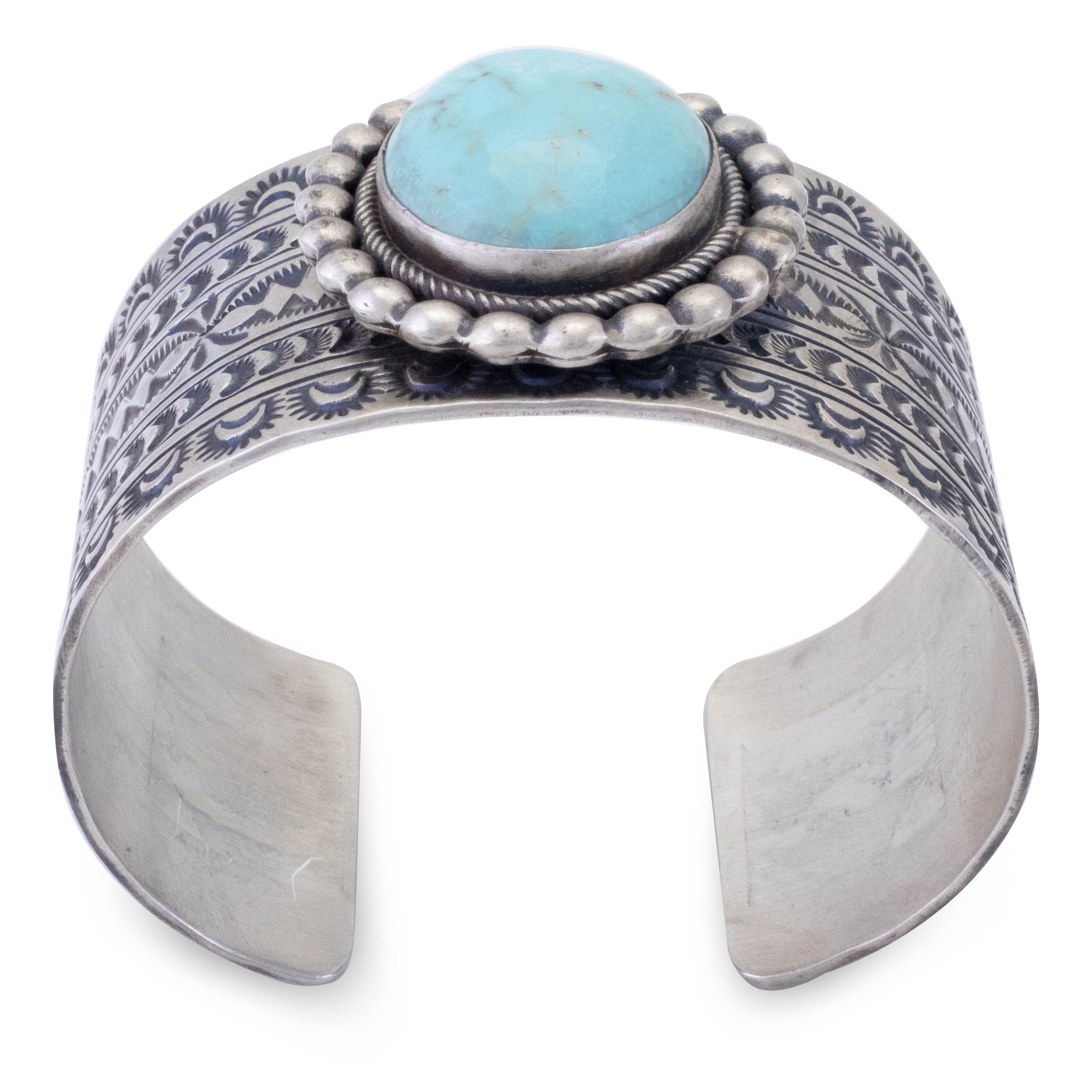 Kalifano Native American Jewelry Bennie Ramone Navajo Royston Turquoise USA Native American Made 925 Sterling Silver Cuff NAB3000.008