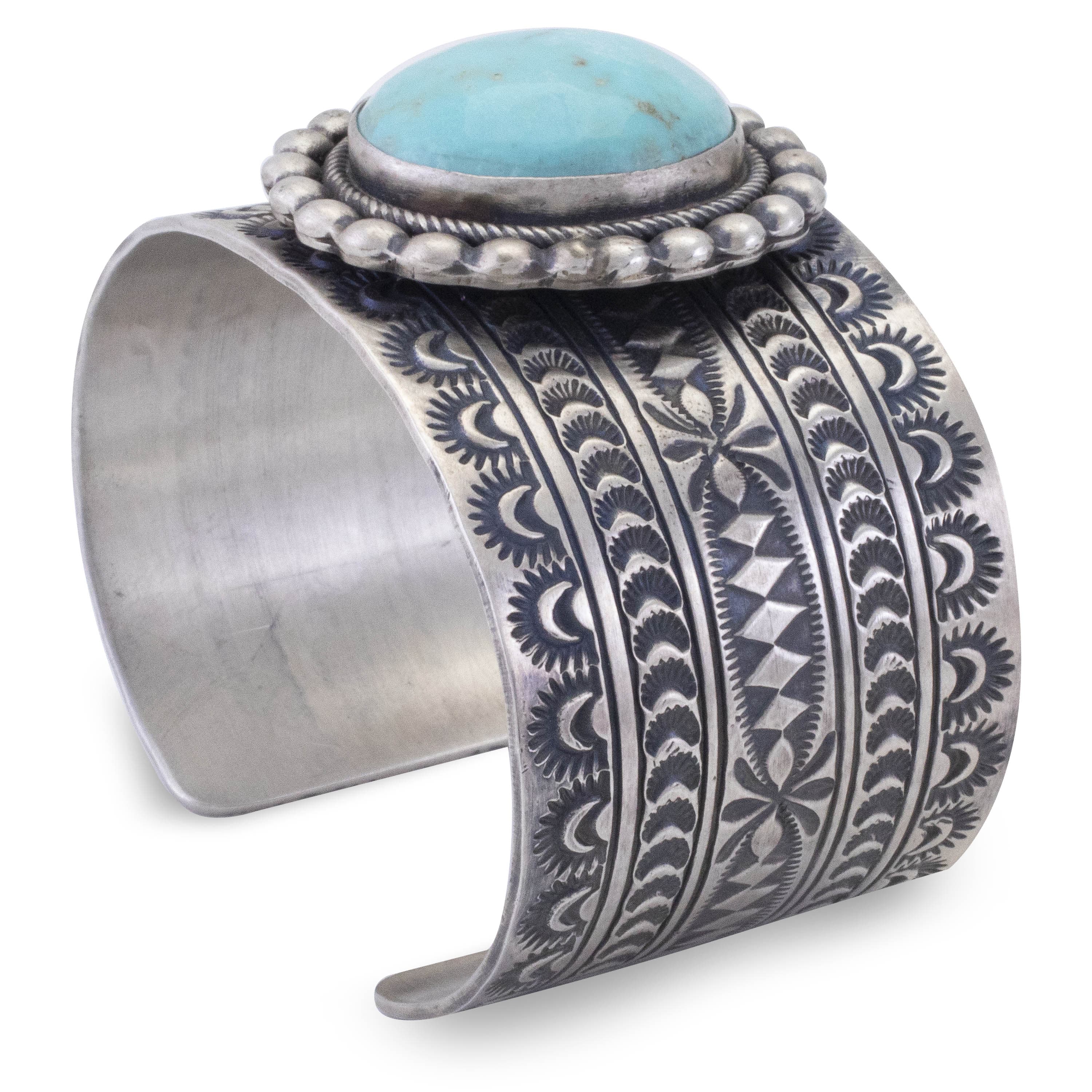 Kalifano Native American Jewelry Bennie Ramone Navajo Royston Turquoise USA Native American Made 925 Sterling Silver Cuff NAB3000.008