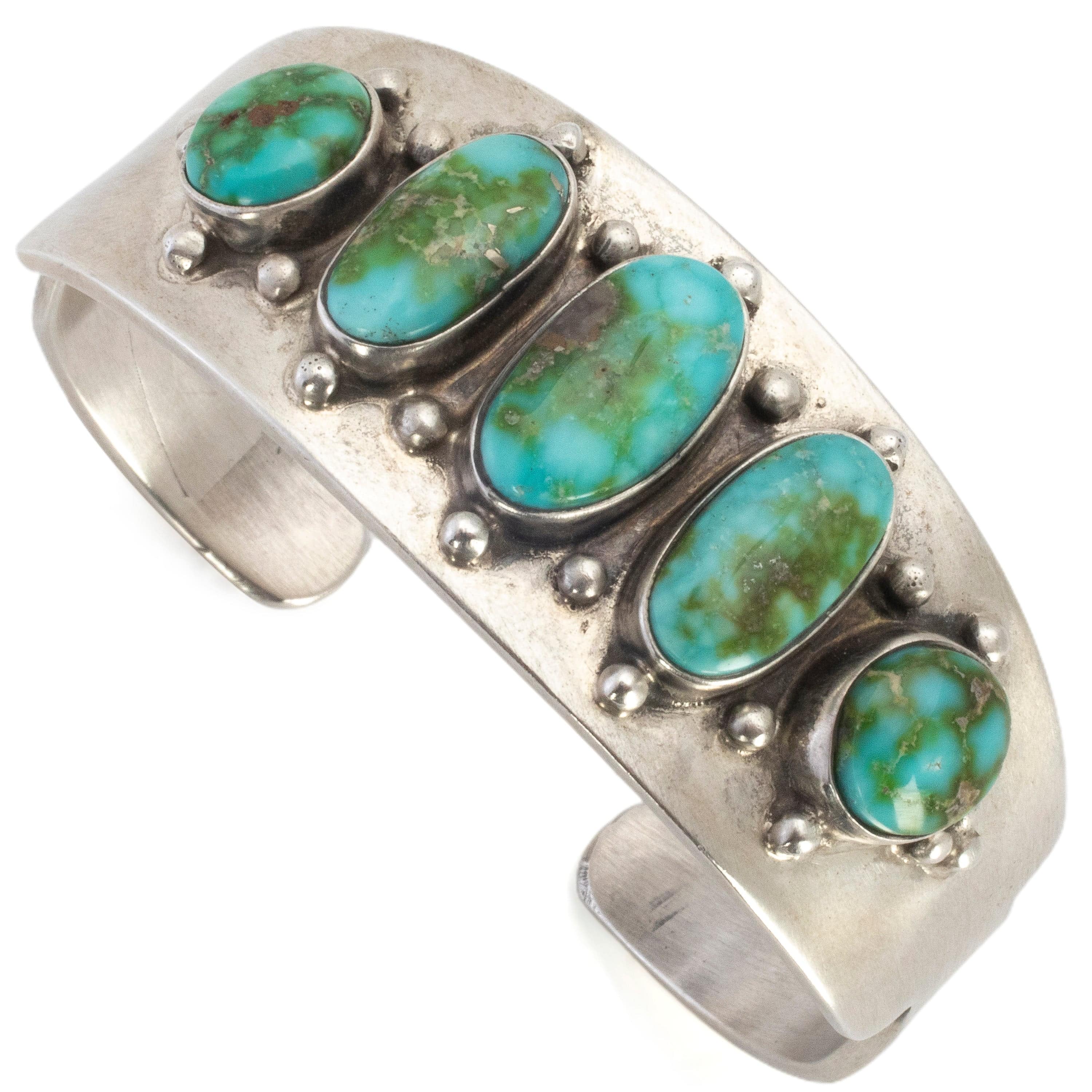 Kalifano Native American Jewelry Bobby Becenti Navajo Sonoran Gold Turquoise USA Native American Made 925 Sterling Silver Cuff NAB3000.011