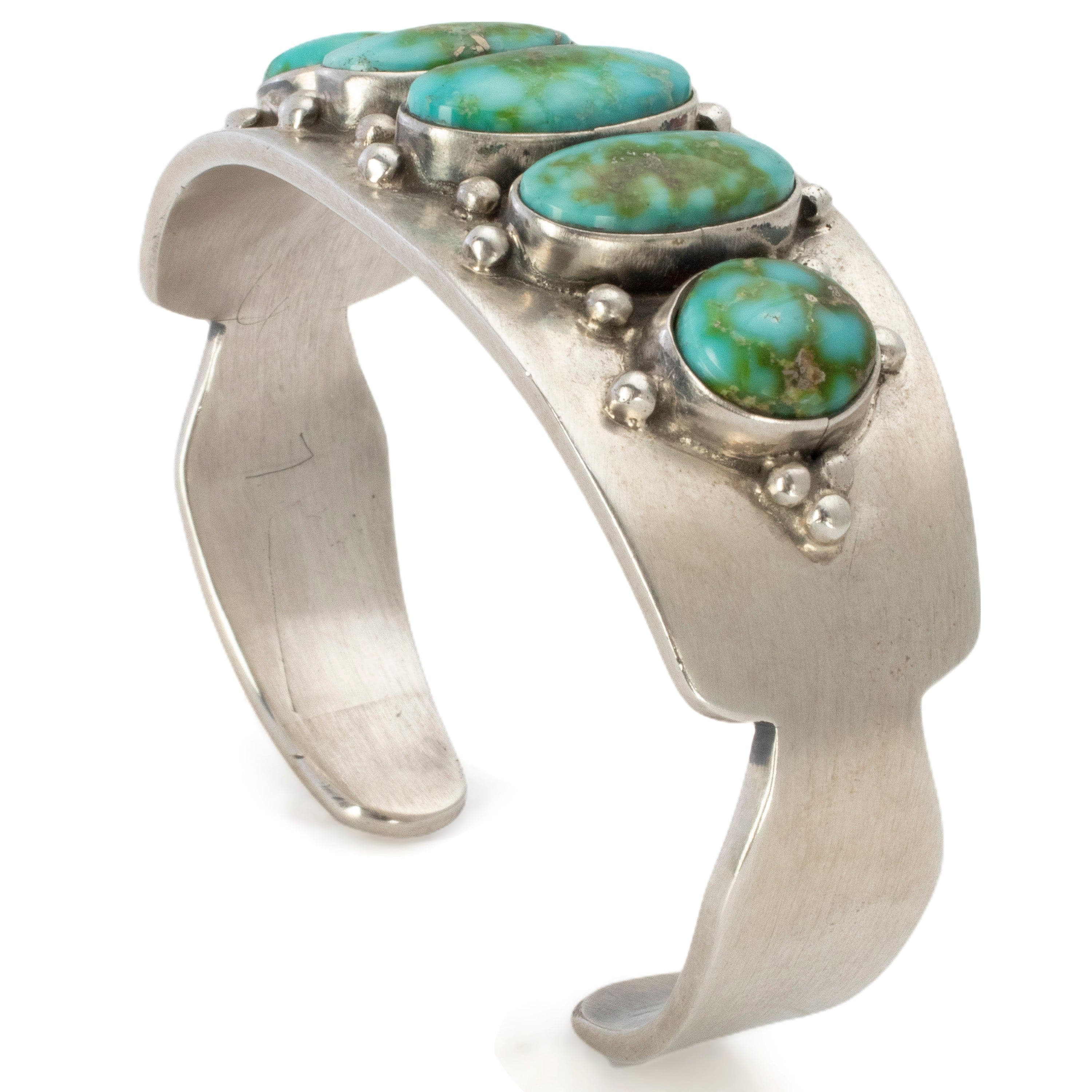 Kalifano Native American Jewelry Bobby Becenti Navajo Sonoran Gold Turquoise USA Native American Made 925 Sterling Silver Cuff NAB3000.011