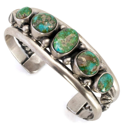 Kalifano Native American Jewelry Bobby Johnson Navajo Sonoran Gold Turquoise USA Native American Made 925 Sterling Silver Cuff NAB3900.009