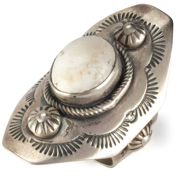 KALIFANO | Bobby Johnson White Buffalo Native American Silver Ring