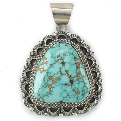 Kalifano Native American Jewelry Campitos Turquoise USA Native American Made 925 Sterling Silver Pendant NAN800.009