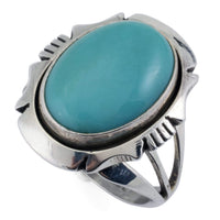 Campitos Turquoise USA Native American Made 925 Sterling Silver Ring Main Image