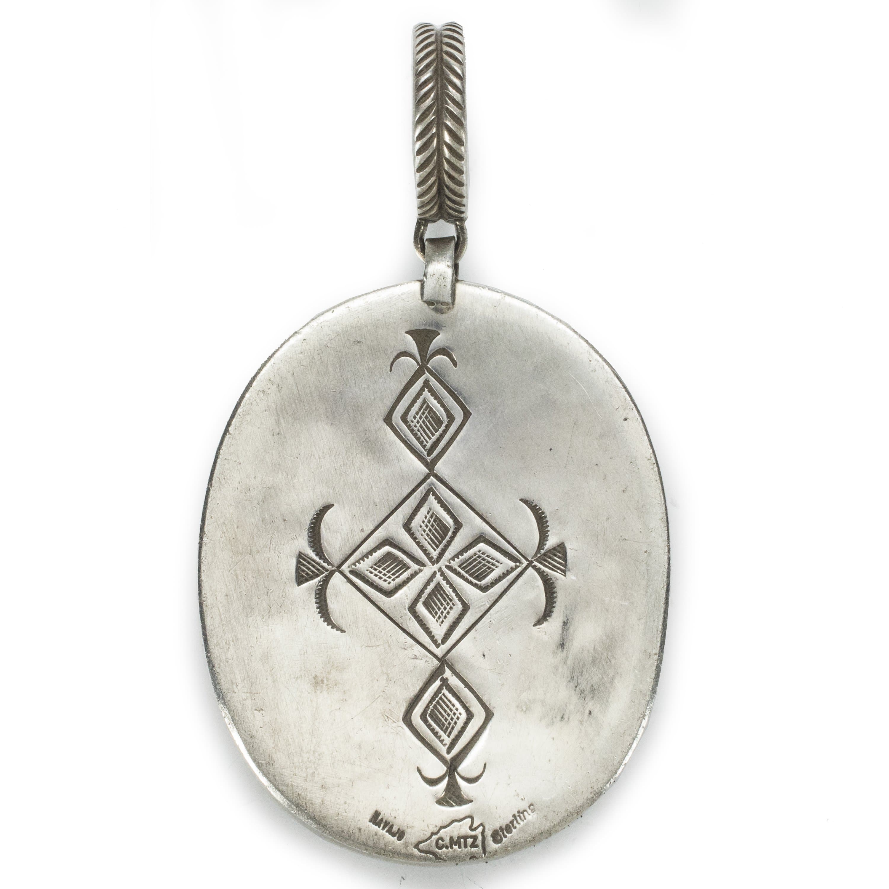 Kalifano Native American Jewelry Carico Lake Turquoise Navajo USA Native American Made 925 Sterling Silver Pendant NAN6000.001